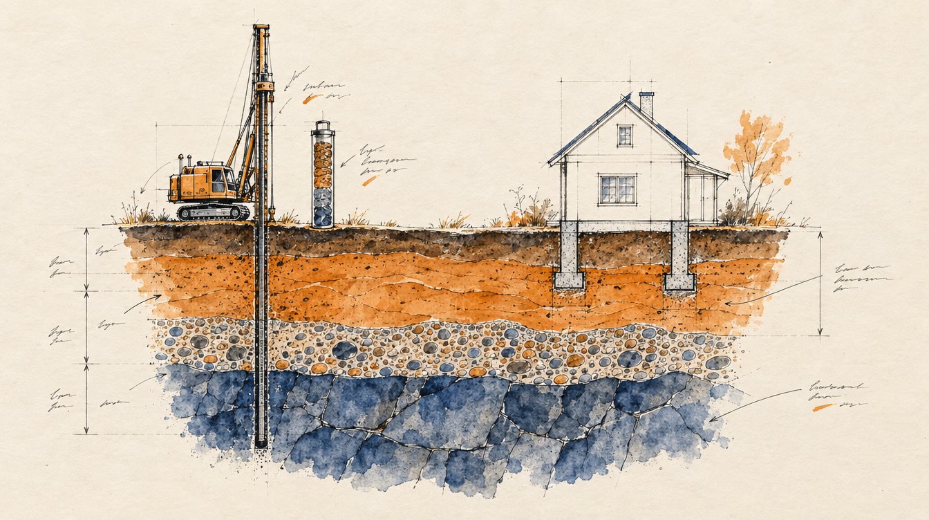 Fondations d'une maison individuelle adaptées au sol du Gard
