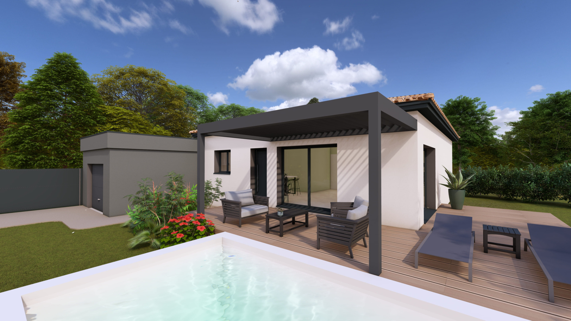 Villa plain-pied 3 chambres